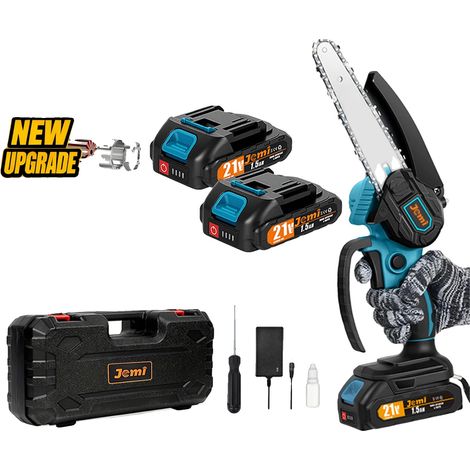 Motosierra eléctrica inalámbrica, diseño ligero, montaje rápido, 2 baterías incluidas. (1/2)