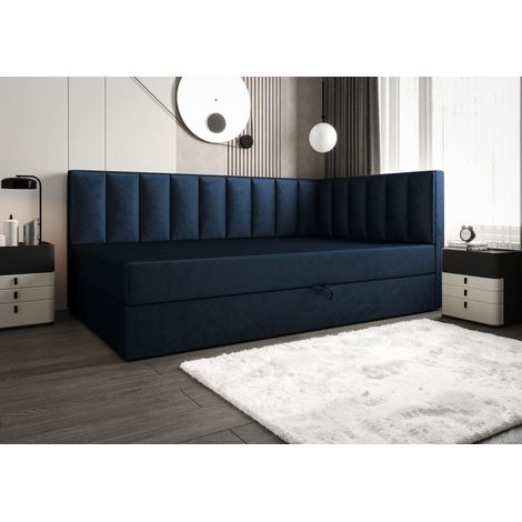 Lit Boxspring Adalle - Gris Foncé - 90x210 Cm - Lit Élégant - Lit Fonctionnel - Matelas À Ressorts Bonnell (1/5)