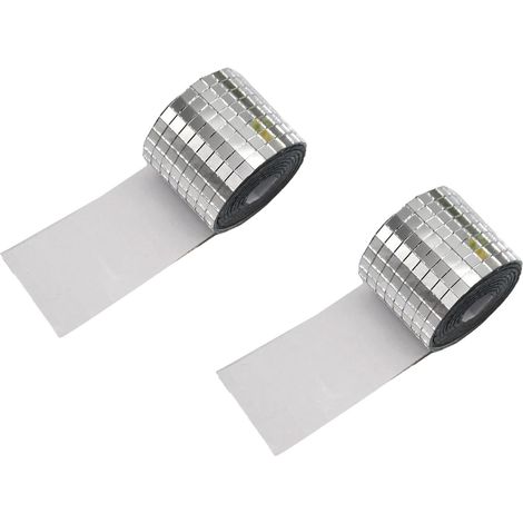 Carreaux de Miroir Autocollants,2 Rouleau 3200 Pièces Mosaïque en Verre Autocollants Strass Loisir Creatif Mini Miroir Carré Miroir Adhesif Mural pour Disco Bricolage Artisanat Décoration (1/5)