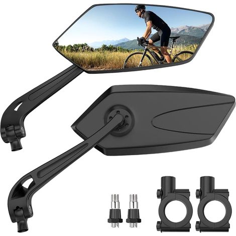 Ein Paar Fahrradspiegel, 360° verstellbar, blendfreies Glas, schnelle werkzeuglose Montage (1/5)