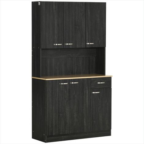Buffet Rangement 6 portes en panneaux de particules Noir (1/5)