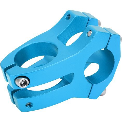 Potence vélo relevée courte LUNJE 25.4x35mm en alliage aluminium léger bleu (1/5)