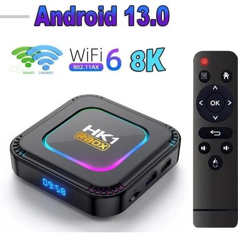 Cellfast – Boitier IPTV HK1 RBOX-K8 – Décodeur Android 13 – 4 Go RAM – 32 Go ROM – 8K – WiFi 6 – Netflix et YouTube