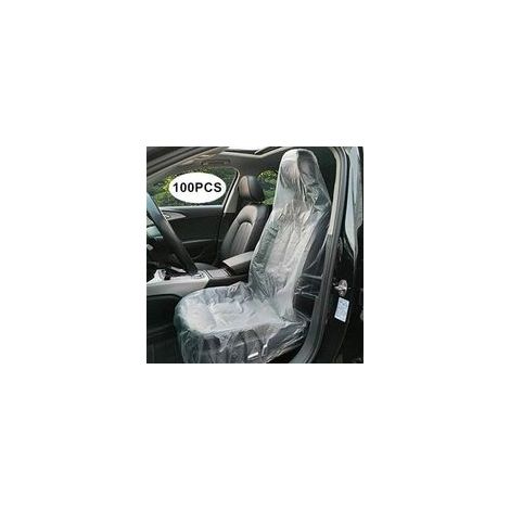 Housses de siège jetables 100 pièces, housse de siège en plastique transparent (1/3)