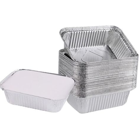 Einweg-Aluminiumfolie mit Deckel für Grill oder Backofen (1/5)