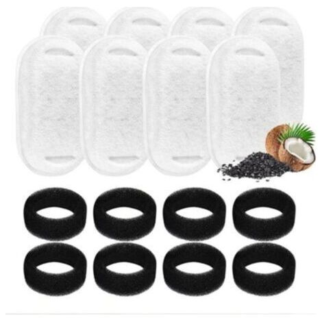 Pair 8+8 pieces Filtre rechange pour fontaine, Filtre Fontaine Eau Chat, Cat Filtres Rechange Fontaine, Lot de filtres pour Fontaine et Filtres en mousse, pour Fontaine à Eau pour Chat. (1/5)