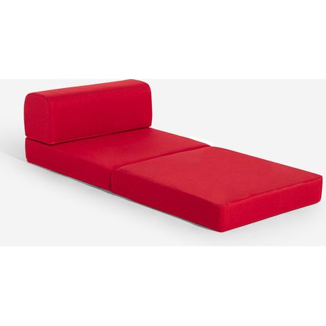 Poltrona letto pieghevole salvaspazio 2in1 in tessuto Betty - Rosso