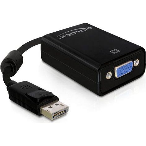 DeLOCK 61848 adaptador de cable de vídeo 0,125 m VGA (D-Sub) DisplayPort Negro (1/5)