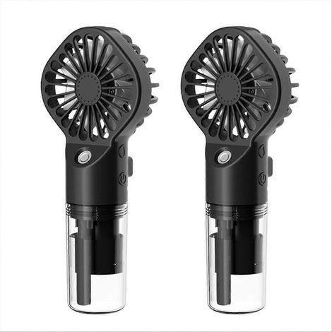 Ventilateur portable rechargeable avec fonction humidificateur, petit ventilateur noir (1/5)