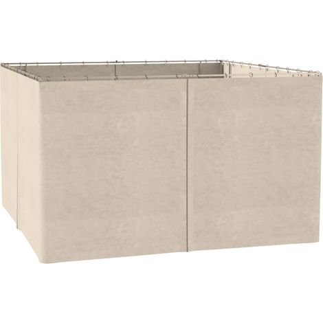 Seitenwand 4er Set für 3x4m Pavillon Seitenteile mit Haken 352 x 205 cm Wasserdicht stabil winterfest Seitenteil Seitenwände für Partyzelt Gartenpavillon Beige