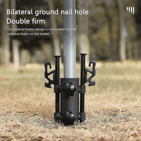 Support de fixation réglable en fer pour auvent de tente, support de poteau pour abri de camping extérieur, tubes fixes en acier résistant au vent, accessoires de randonnée 100 x 65 mm (1/5)