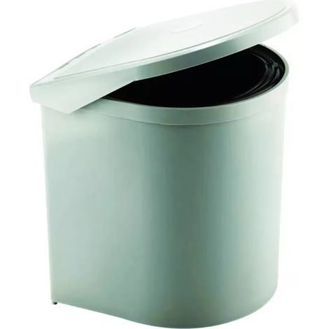 POUBELLE RONDE PLAST GRIS 12 L