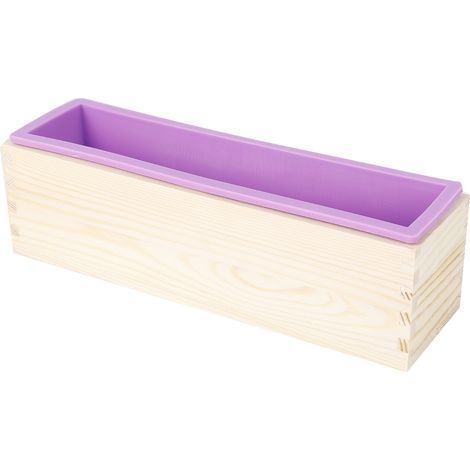 Moule à savon rectangulaire en Silicone de 900ML, outil de bricolage pour la cuisson de gâteaux, glaces, chocolat (violet)