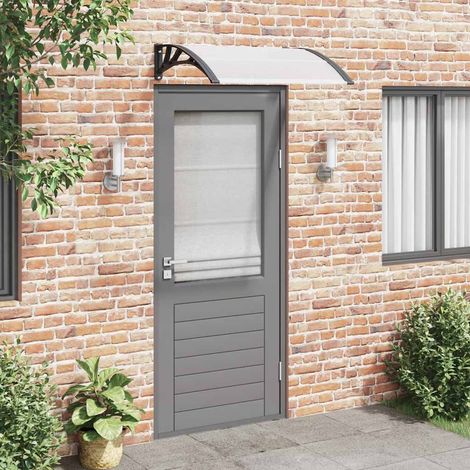 Auvent de porte, noir et transparent, 100 x 75 cm, polycarbonate