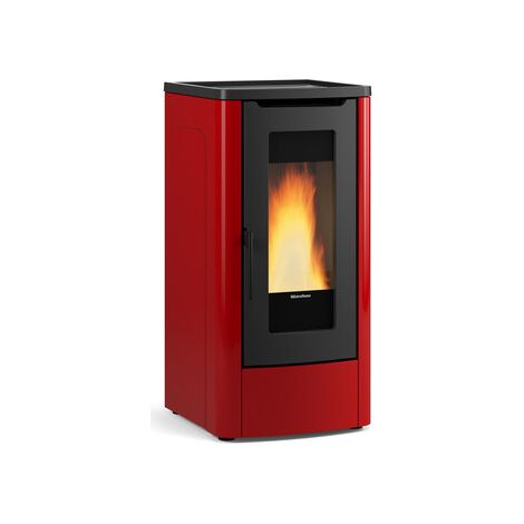 Stufa pellet canalizzata 10 KW Dahiana Plus 5.0 bordeaux