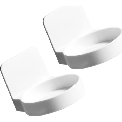 Étagère murale de salle bain SECFOU en ABS , lot 2 , autocollante , avec porte-gobelet et porte-bout (1/5)