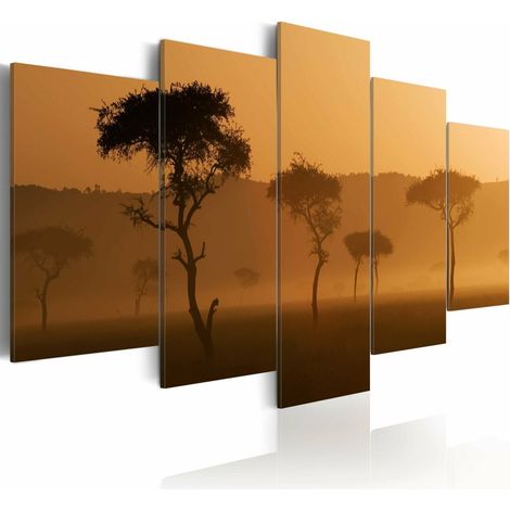 Tableau savane dans le brouillard - 200 x 100 cm (1/4)