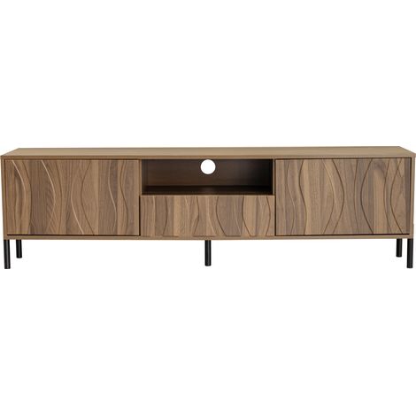 Mueble TV de 3 puertas en MDF natural 160 x 35 x 46 cm (1/5)