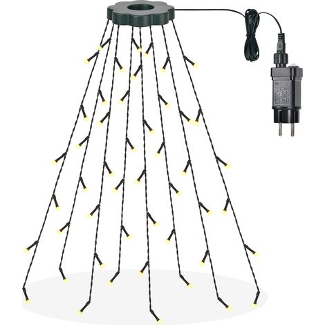 60 cm Weihnachtsbaum Baumlichter mit Ring, 48 LED-Weihnachtslichterkette mit warmem Licht und 8 Modi und Fernbedienung für Weihnachtsfeier-Dekorationen (1/5)
