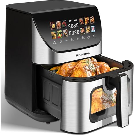 Friteuse à air chaud, 8.5L, 1800W, Acier inoxydable, noir/argent (1/5)