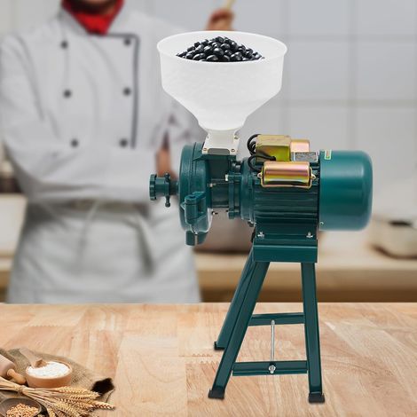 Moulin électrique pour céréales avec moteur puissant de 2200 watts, concasseur à céréales avec entonnoir moulin (1/5)