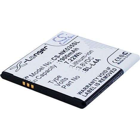 NX - Batterie téléphone, smartphone, GSM pour Microsoft 3.8V 1900mAh - BL-L4A (1/4)