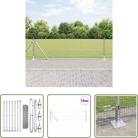 Stahl - Zaunpfosten Silber 10 x 0,4 m (25 x 25 mm Maschendraht) Stahl (1/5)