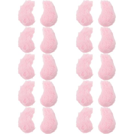 50 Pieces Mini Pink Plush Bunny Ear Decorations (1/5)