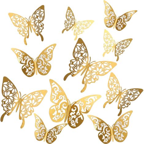 24 Pièces Papillon Decoration, Stickers Muraux Papillon Decoration 3d (1/5)