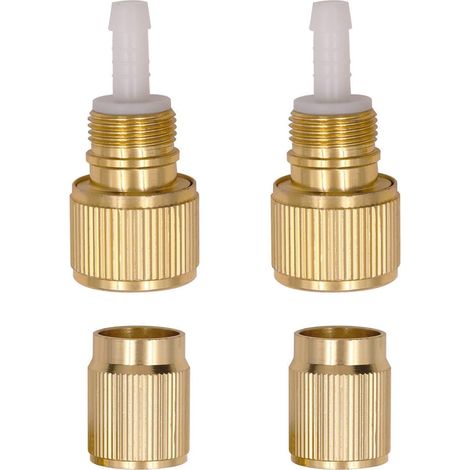 Lot de 2 connecteurs rapides pour robinet, raccord de tuyau d'arrosage en laiton, kit de réparation extensible pour tuyau d'arrosage (1/5)