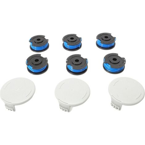 14443120 Replacement spools (6 pieces + 3 spool caps) for Karcher lawnmowers. (1/5)