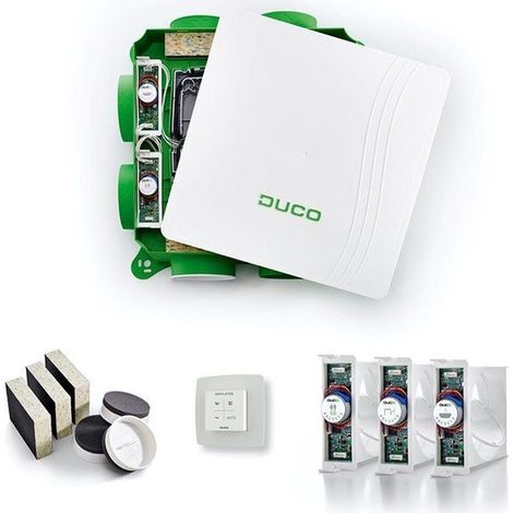 Paket Duco All-in-one – Boite de contrôle de chaudière avec 2 vannes CO2 – Vanne d'humidité – Interrupteur de commande – Paquet Silent Plus