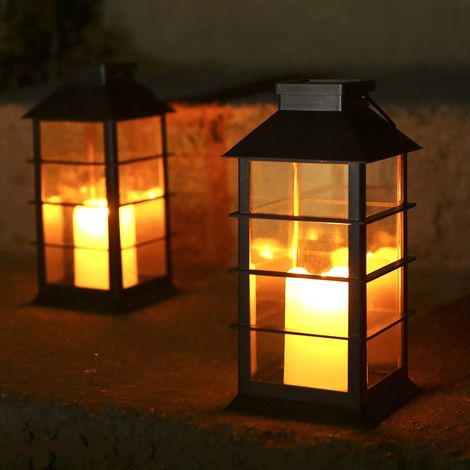 Vtizikl Lot de 2 lanternes solaires avec effet de lumière Lampe solaire pour extérieur à suspendre dans le jardin (1/5)