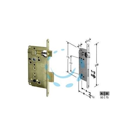 SERRATURA A BUSSOLA PATENT DA INFILARE BORDO TONDO - mm.50 (B.00595.50.03)