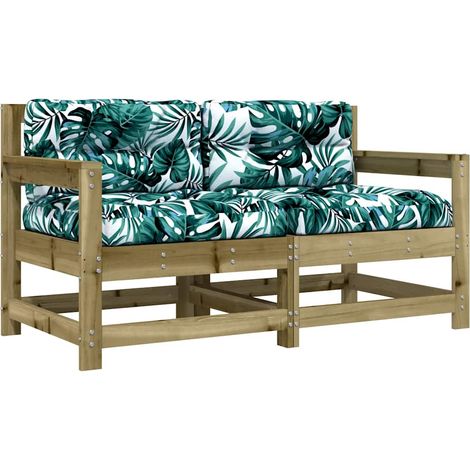 Sedie da Giardino con Cuscini 2 pz Sedute da esterno in Legno Impregnato di Pino (1/5)