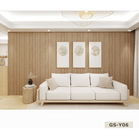 TRADE SHOP - Rotolo Pannello Murale Adesivo 60x300 Cm Effetto Legno A Doghe Scanalate Pareti Gs-y06 - (1/4)