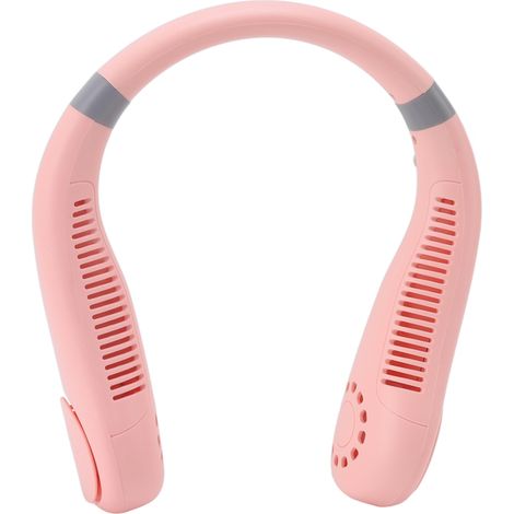 Klingenloser Nackenventilator mit atmungsaktivem Licht, 2400 mAh Akku, freihändig bedienbar, Mini-Nackenventilator in Pink für Reisen und Outdoor-Aktivitäten (1/5)