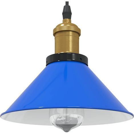 Pendelleuchte Höhenverstellbar E27 Dunkelblau Glänzend Ø 22 cm
