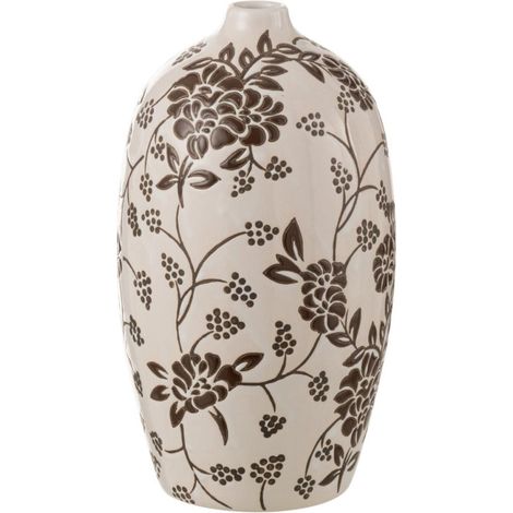 Vase Déco en Porcelaine "Zen" 24cm Noir & Blanc (1/4)