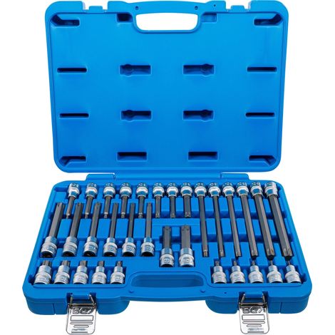 Jeu de douilles à embouts carré femelle 12,5 mm (1/2") profil T (pour TX) 32 pièces BGS (1/4)