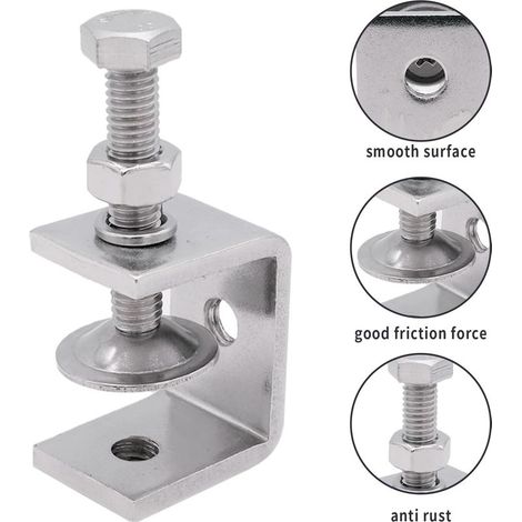 4 Pièces Pinces C en Acier Inoxydable 304 Heavy Duty, Pinces C 30 mm, Pince à Vis en C, Mini Serre Joint, Petites Pince en C, Serre-Joints M8 pour Le Travail du Bois, La Soudure et La Construction (1/5)