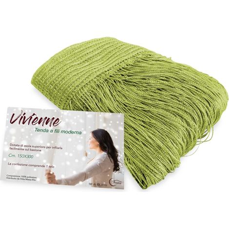 TENDA a FILI Vivienne per porta CM. 150X300 tinta unita VERDE