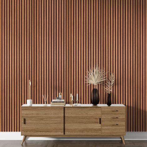 Papier peint - Panneaux Imitation Bois - 8 LÉS de 60x260 cm - Surface L 480 x H 260 cm (1/5)
