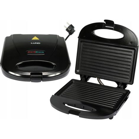 Sandwichmaker mit Grillplatte, 750 W, Schwarz