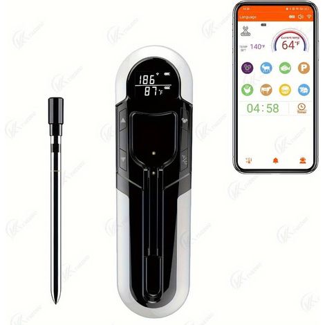 Kabelloses Fleischthermometer, smarte Fernbedienungs-App, digitales Bluetooth-Lebensmittelthermometer mit wasserdichter Sonde (1/5)