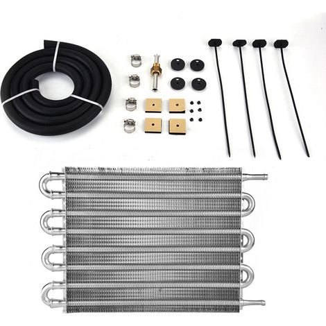 Zoternen Kit radiatori olio motore, radiatore trasmissione universale a 8 file Pratico manuale automatico per auto