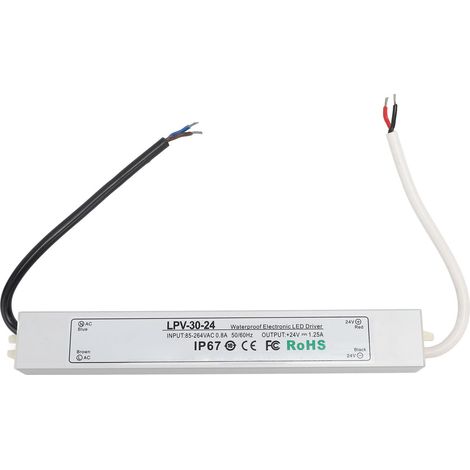 Alimentation LED 30W Toivize IP67 24V 1,25A Étanche Boîtier Aluminium pour Éclairage Extérieur et Caméras de Sécurité (1/5)