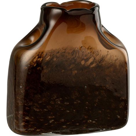 Vase Déco en Verre "Lester" 22cm Marron Foncé (1/3)