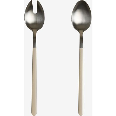 SKLUM Set aus 2 Salatbesteckteilen aus Edelstahl Cressida Beige Tapioca (1/5)
