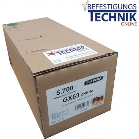 Prebena GX Klammern 63mm verzinkt Paslode S16 ZH-63 IM200/50 S200-S16 4200 S-16 5,7M KL-21 Pr"-"EN12543